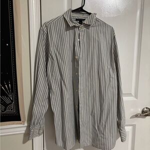Banana Republic Blue and White Dress Shirt Vertical Stripes